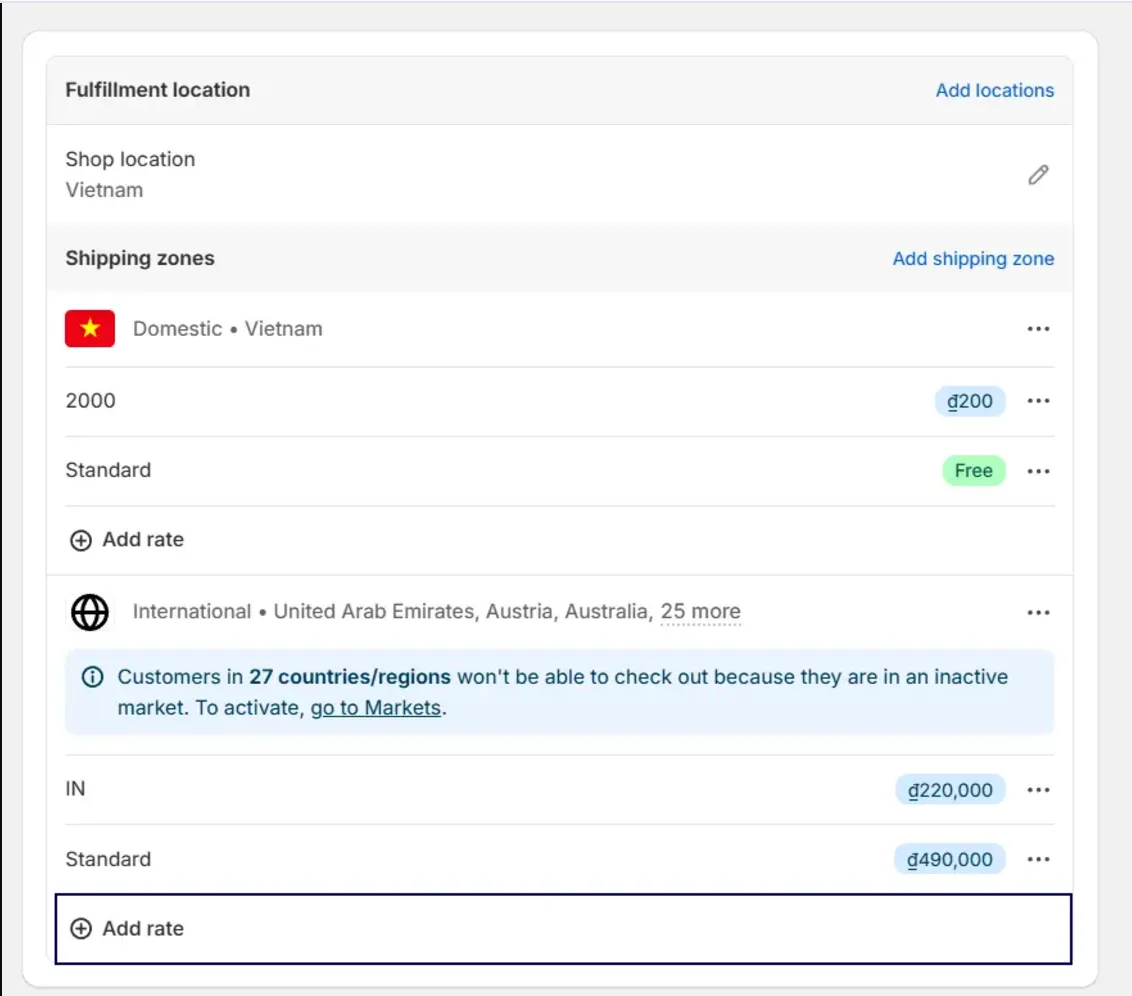 Click Add rate and name it “Free Shipping.”